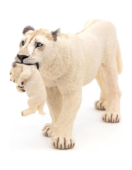Figura de Papo Leona Blanca con Cachorro Multicolor 14.5cm Figura de Papo Leona Blanca con Cachorro Multicolor 14.5cm