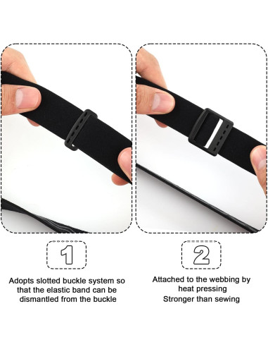 Correa Elástica para Linterna Frontal BOXOB 68cm Negra - 4 Piezas