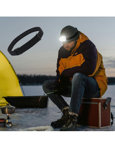 Correa Elástica para Linterna Frontal BOXOB 68cm Negra - 4 Piezas