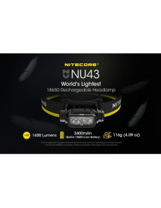 Linterna Frontal Nitecore NU43 Recargable 1400 Lúmenes 2