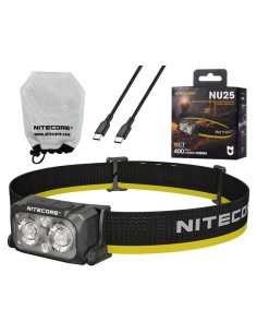 Linterna Frontal Nitecore NU25 MCT 400 Lúmenes Recargable