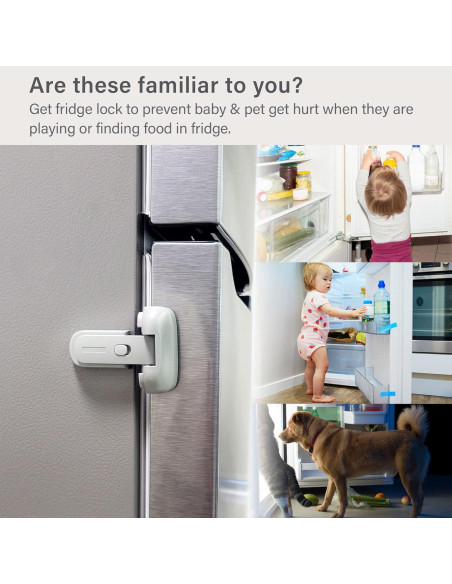 Cerradura de Nevera a Prueba de Niños HT - Gris, 1 Paquete