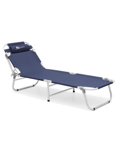 Cama de Camping Plegable Magshion 189x58 cm Azul Marino