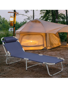 Cama de Camping Plegable Magshion 189x58 cm Azul Marino 2