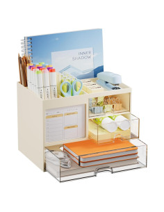 Organizador de Escritorio Marbrasse Beige con 3 Cajones