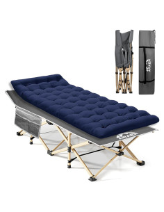 Cama de Camping Plegable ARAER 204kg Alta Resistencia Azul