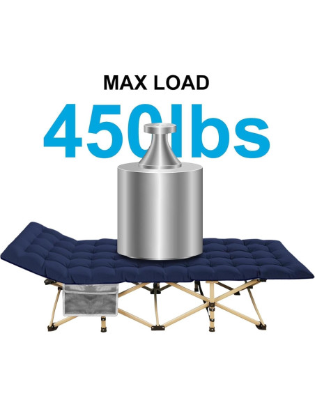 Cama de Camping Plegable ARAER 204kg Alta Resistencia Azul