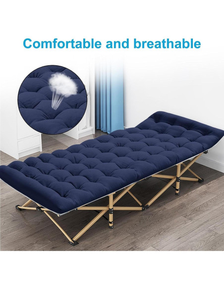 Cama de Camping Plegable ARAER 204kg Alta Resistencia Azul