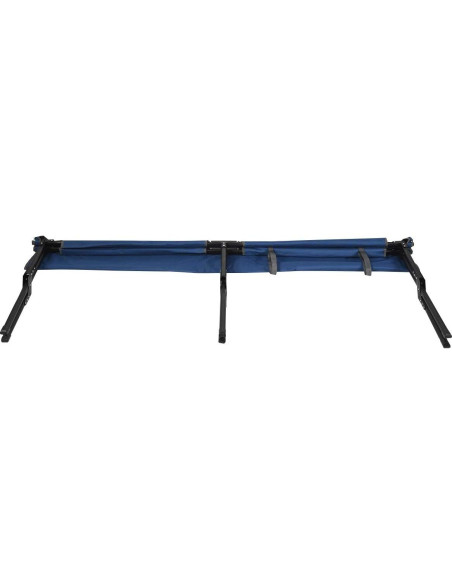 Cama de Camping Plegable GYMAX Azul, Alta Resistencia 136 kg