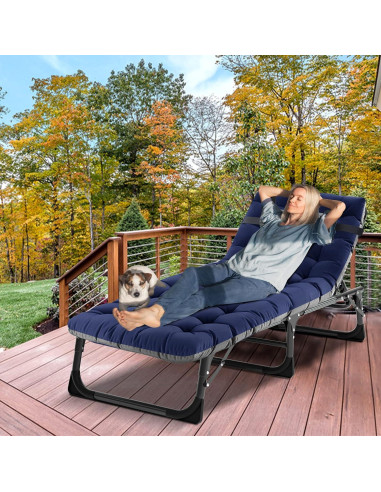 Cama de Camping Plegable LILYPELLE Azul Marino 4 Posiciones