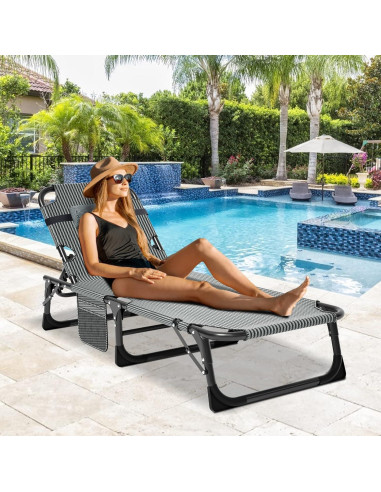 Cama de Camping Plegable LILYPELLE Azul Marino 4 Posiciones