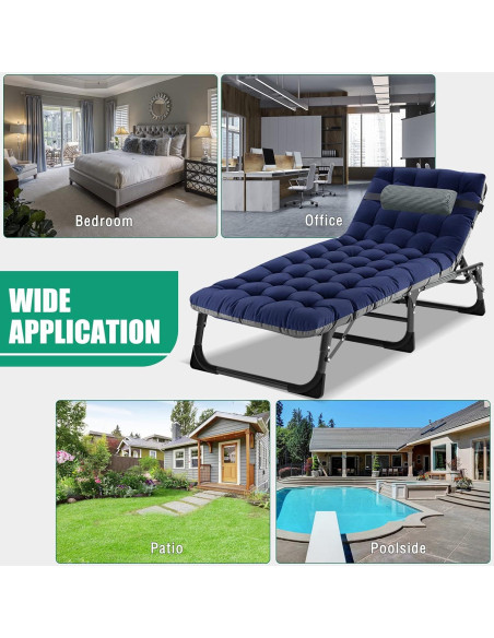 Cama de Camping Plegable LILYPELLE Azul Marino 4 Posiciones