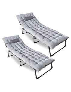 Cama Plegable ZONETECH 2-Pack con Colchón Almohadilla 4 Posiciones