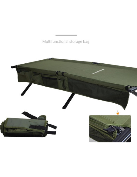 Cama de Camping Plegable OPENROAD - Soporta 250kg, 100cm