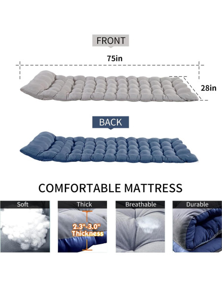 Cama de Camping Plegable Barbella con Colchón 190x71 cm