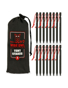 Estacas de Camping Wise Owl Outfitters - Aluminio 16 Piezas