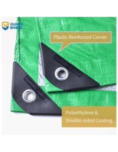Lona Impermeable GUARD SHIELD 10x12 ft Verde Plata 6mil 2