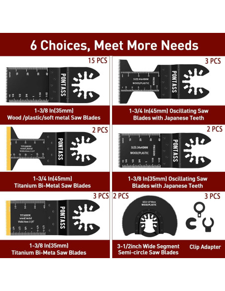 27 Hojas de Sierra Oscilante PONTASS para Metal y Madera