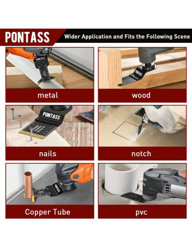 27 Hojas de Sierra Oscilante PONTASS para Metal y Madera