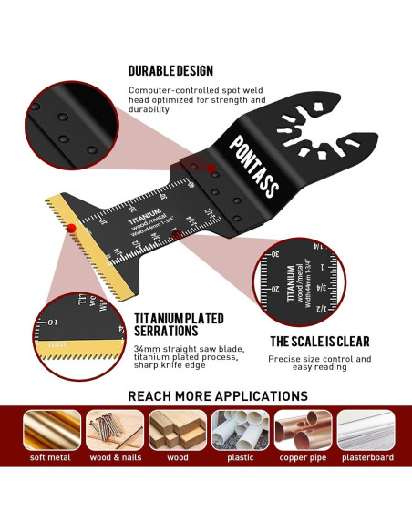 27 Hojas de Sierra Oscilante PONTASS para Metal y Madera