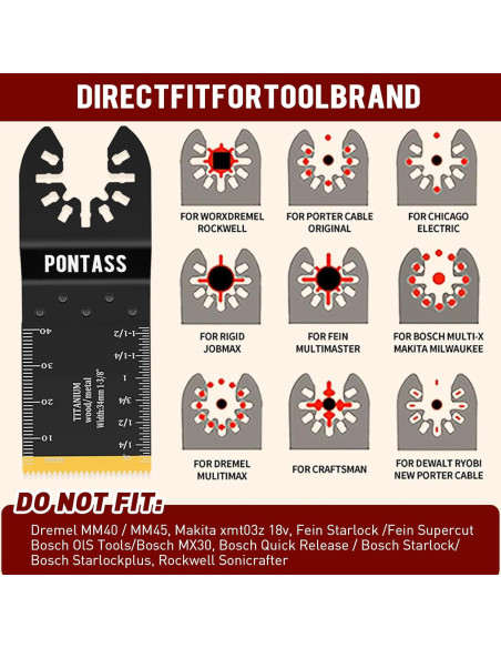 27 Hojas de Sierra Oscilante PONTASS para Metal y Madera