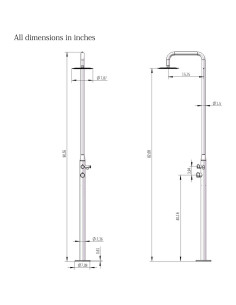 Ducha Exterior Heatgene HG9005 Acero Inoxidable Cepillado 2