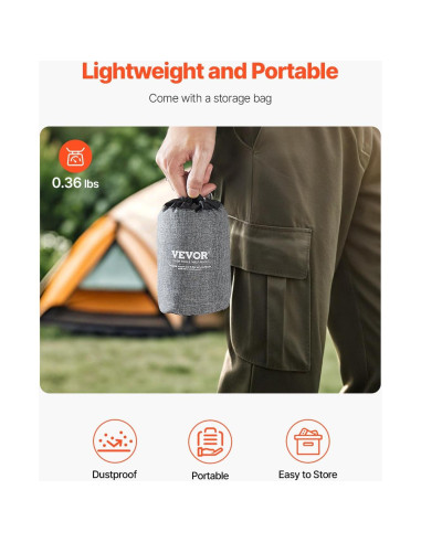 Almohada Inflable VEVOR Camping 44.2x30.5cm Suave y Portátil