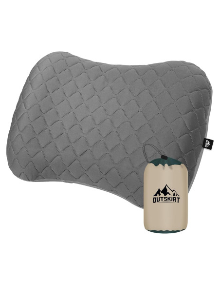 Almohada Inflable para Camping OUTSKIRT YX-CP Gris Ergonómica