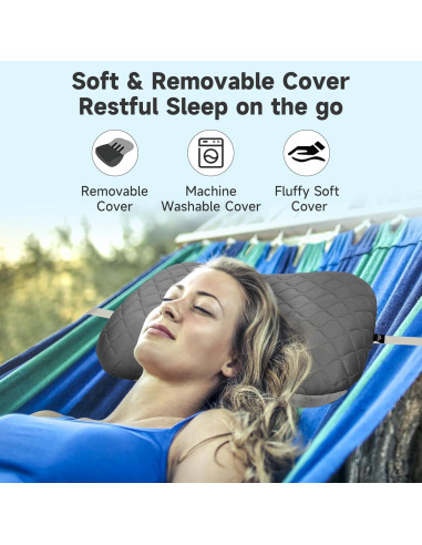 Almohada Inflable para Camping OUTSKIRT YX-CP Gris Ergonómica