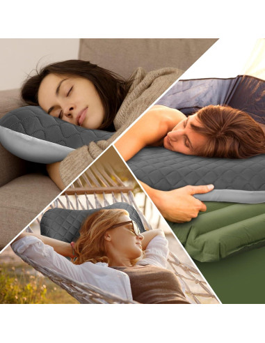 Almohada Inflable para Camping OUTSKIRT YX-CP Gris Ergonómica