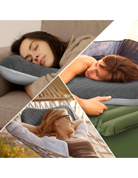 Almohada Inflable para Camping OUTSKIRT YX-CP Gris Ergonómica