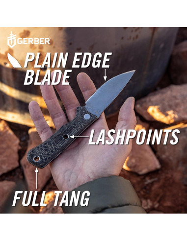 Cuchillo Fijo Gerber Gear Convoy 21.6 cm Micarta Gris