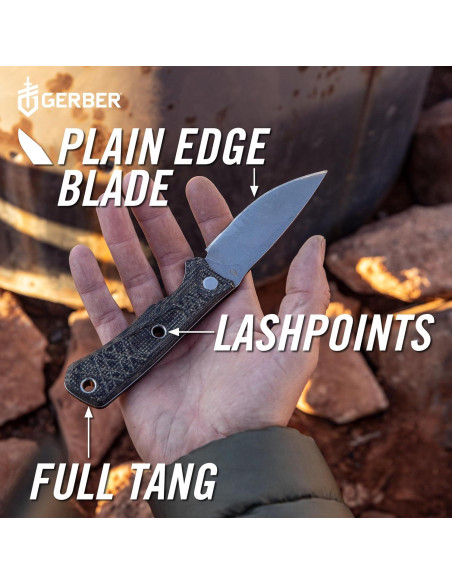 Cuchillo Fijo Gerber Gear Convoy 21.6 cm Micarta Gris