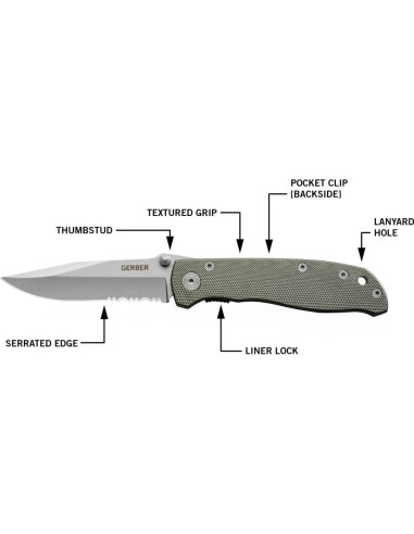 Cuchillo Plegable Gerber Air Ranger 18.6 cm Borde Serrado