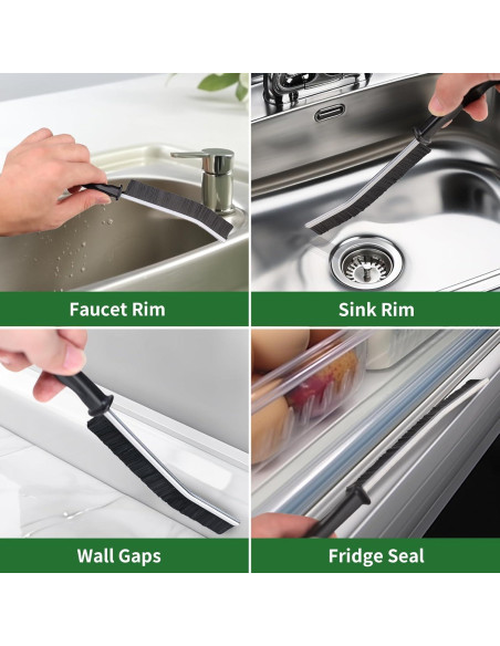 2 Cepillos de Limpieza de Ranuras POPGIO con Cerdas Duras