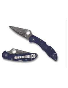 Cuchillo Spyderco Delica KJ Steel Azul FRN 182mm Damasco