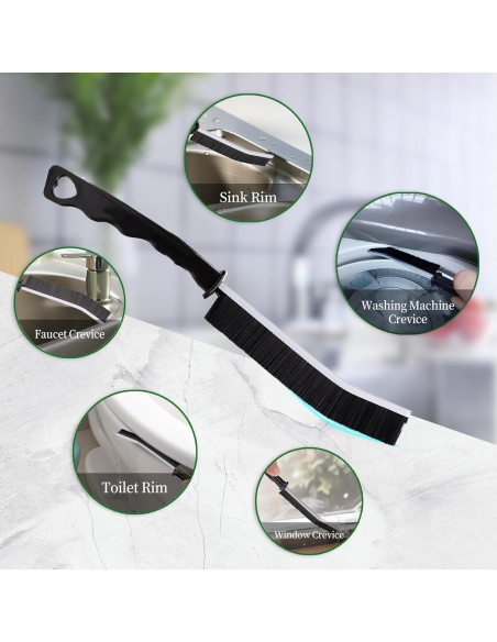 2 Cepillos de Limpieza de Ranuras POPGIO con Cerdas Duras