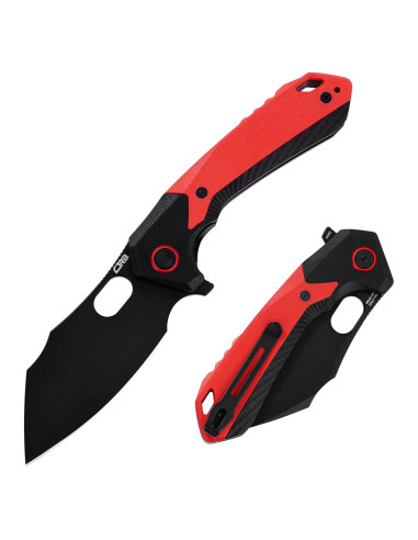 Cuchillo Plegable CJRB Caldera J1923 EDC Rojo G10 8.9 cm