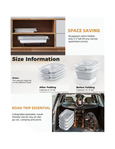 Contenedor de Almacenamiento Plegable DDMOMMY 9L para Comida de Perros