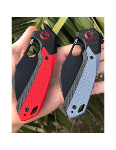 Cuchillo Plegable CJRB Caldera J1923 EDC Rojo G10 8.9 cm