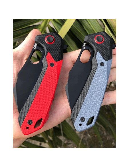 Cuchillo Plegable CJRB Caldera J1923 EDC Rojo G10 8.9 cm