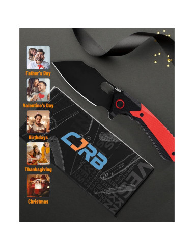 Cuchillo Plegable CJRB Caldera J1923 EDC Rojo G10 8.9 cm