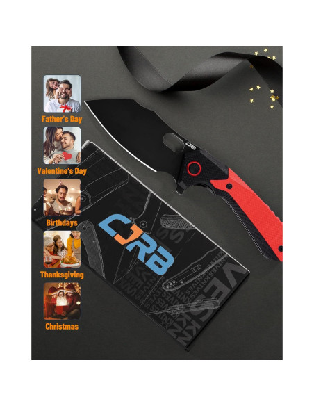 Cuchillo Plegable CJRB Caldera J1923 EDC Rojo G10 8.9 cm