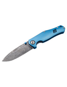Cuchillo Plegable EDC Boker 1969 Z28 Damasco 8cm Azul
