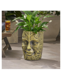Maceta de Urna JovyTide Tiki Polinesio Concreto Ligero 61.6 cm