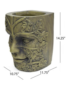 Maceta de Urna JovyTide Tiki Polinesio Concreto Ligero 61.6 cm 2