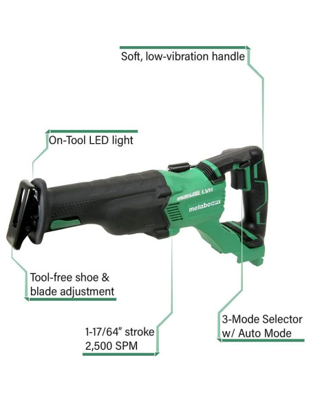 Sierra Recíproca Inalámbrica Metabo HPT 18V CR18DBLQ4