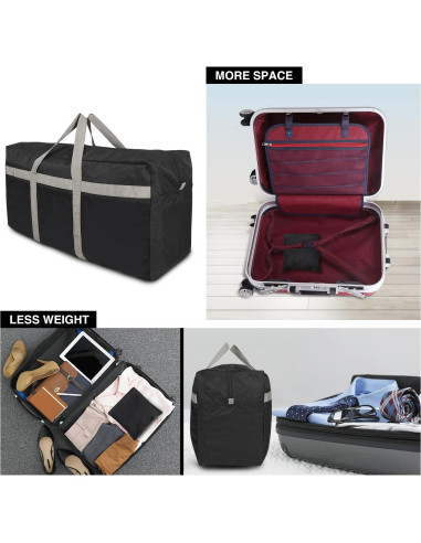 Bolsa de Viaje Plegable REDCAMP 100L Impermeable Negra