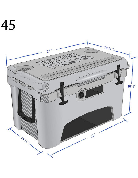 Caja de Hielo Aislada Frosted Frog 45QT Gris - Alta Resistencia