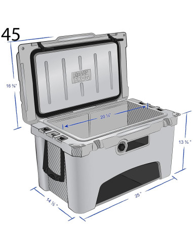 Caja de Hielo Aislada Frosted Frog 45QT Gris - Alta Resistencia